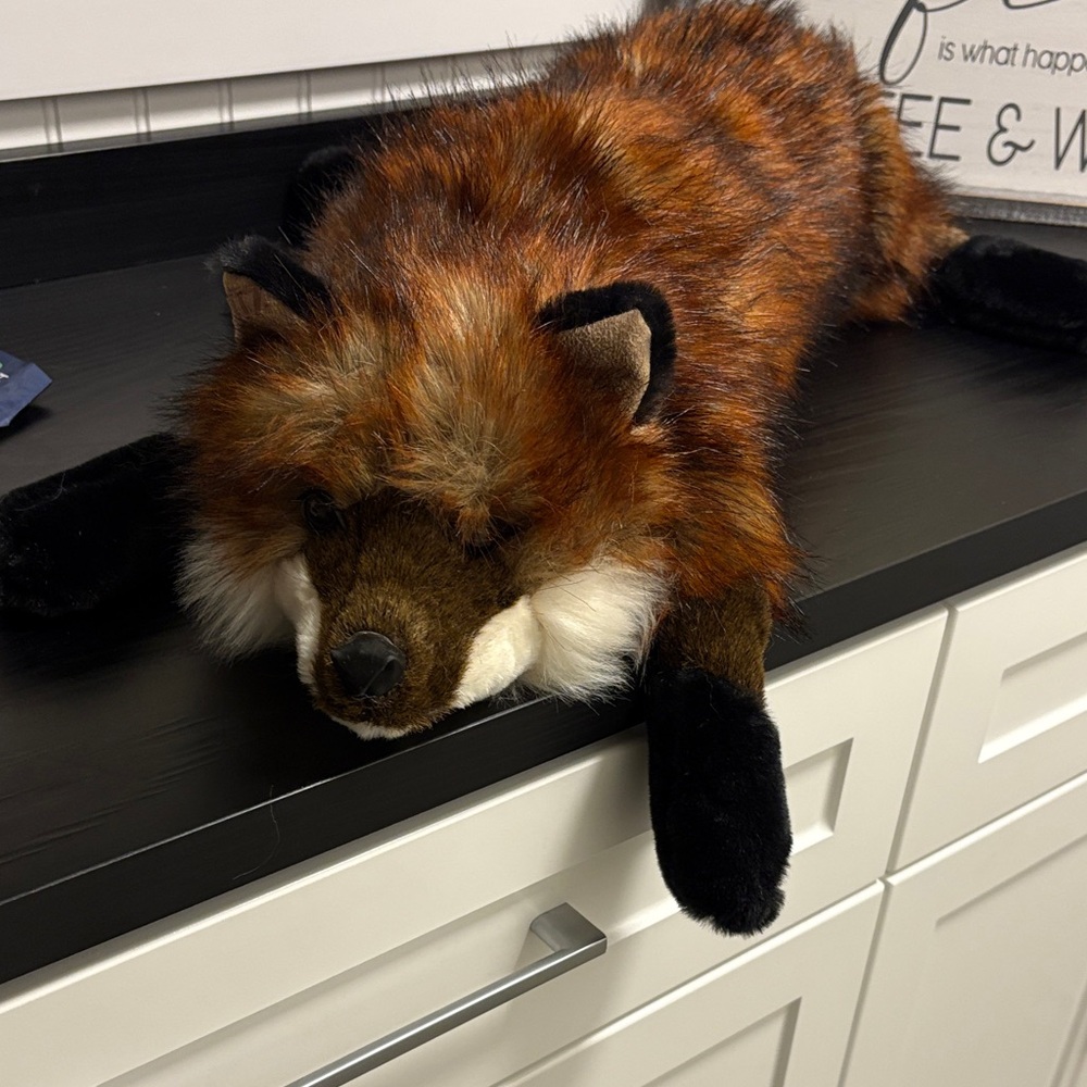 Ditz Design Plush Fox in Rich Brown and Black